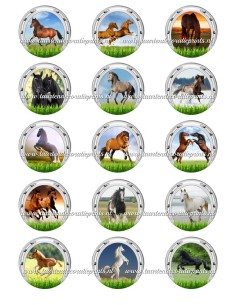 Eetbare Print Paarden Cupcakes - 5cm