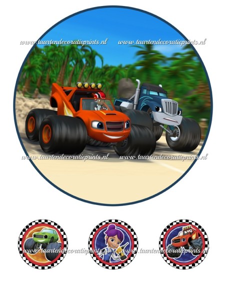 Eetbare Print Blaze en de Monstertrucks 2 - 20cm