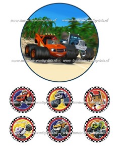 Eetbare Print Blaze en de Monstertrucks 2 - 15cm