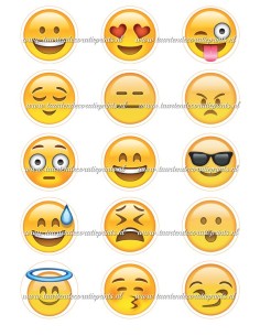 Eetbare Print Smiley Cupcakes 1 - 5cm