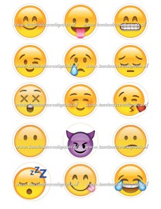 Eetbare Print Smiley Cupcakes 2 - 5cm