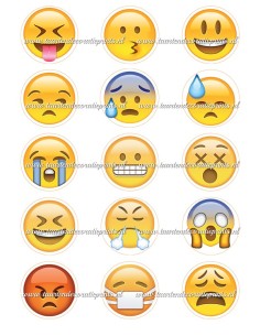 Eetbare Print Smiley Cupcakes 3 - 5cm