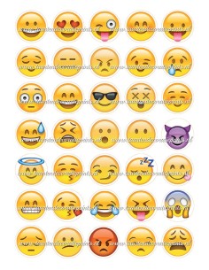 Eetbare Print Smiley Mini Cupcakes - 3,5cm