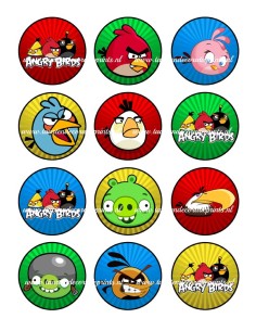 Eetbare Print Angry Birds Cupcakes - 6cm