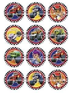 Eetbare Print Blaze en de Monstertrucks Cupcakes - 6cm
