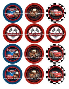 Eetbare Print Cars Cupcakes 1 - 6cm