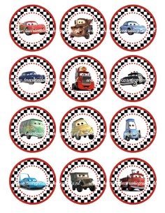 Eetbare Print Cars Cupcakes 2 - 6cm