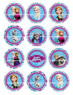 Eetbare Print Frozen Cupcakes 1 - 6cm