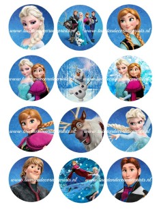 Eetbare Print Frozen Cupcakes 3 - 6cm