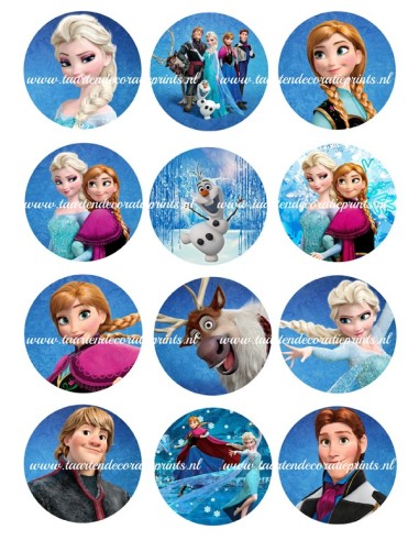 Eetbare Print Frozen Cupcakes 3 - 6cm