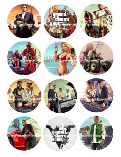 Eetbare Print GTA Cupcakes - 6cm