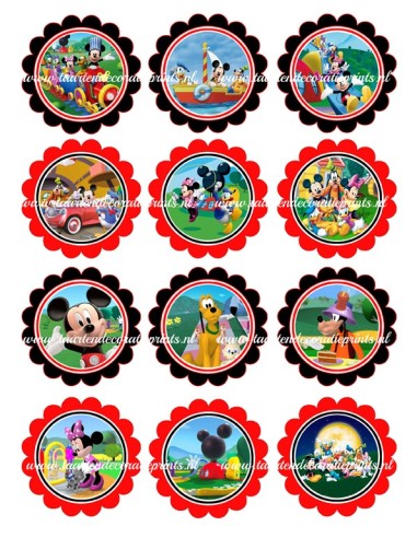 Eetbare Print Mickey Mouse Clubhouse Cupcakes - 6cm