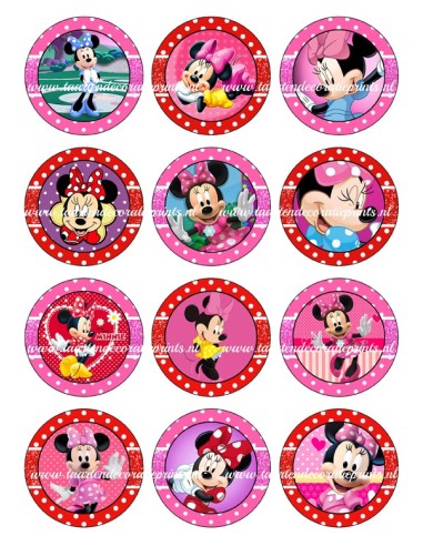Eetbare Print Minnie Mouse Cupcakes 2 - 6cm
