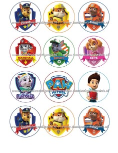 Eetbare Print Paw Patrol Cupcakes 2 - 6cm