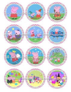 Eetbare Print Peppa Pig Cupcakes 1 - 6cm