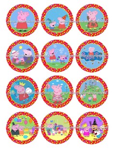 Eetbare Print Peppa Pig Cupcakes 2 - 6cm