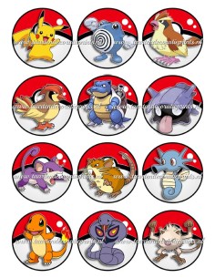 Eetbare Print Pokémon Cupcakes - 6cm