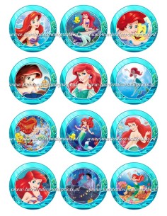 Eetbare Print Ariel Cupcakes - 6cm