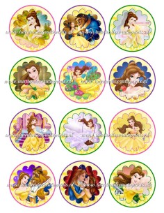 Eetbare Print Belle Cupcakes - 6cm