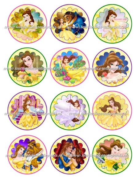 Eetbare Print Belle Cupcakes - 6cm