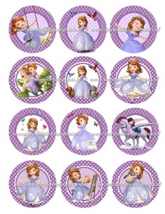 Eetbare Print Sofia Cupcakes - 6cm