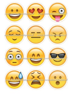 Eetbare Print Smiley Cupcakes 1 - 6cm