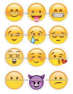 Eetbare Print Smiley Cupcakes 2 - 6cm