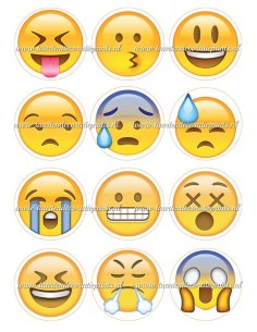 Eetbare Print Smiley Cupcakes 3 - 6cm