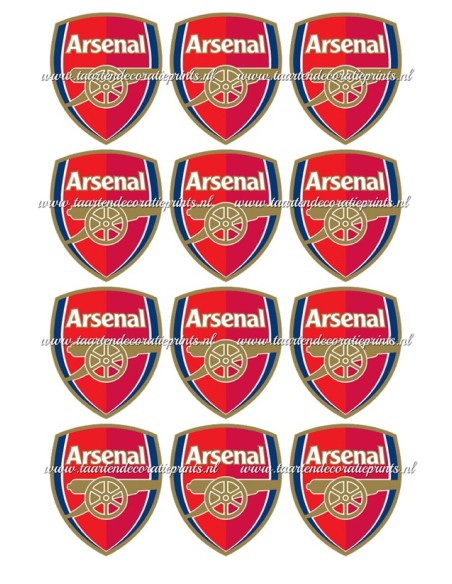 Eetbare Print Arsenal Cupcakes - 6cm