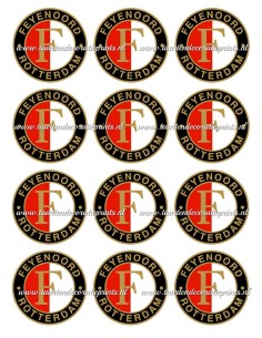 Eetbare Print Feyenoord Cupcakes - 6cm