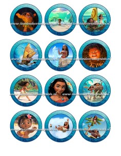 Eetbare Print Vaiana Cupcakes - 6cm