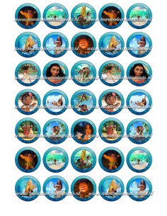 Eetbare Print Vaiana Mini Cupcakes - 3,5cm