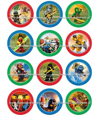 Eetbare Print Lego Ninjago Cupcakes - 6cm