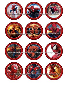 Eetbare Print Spiderman Cupcakes - 6cm