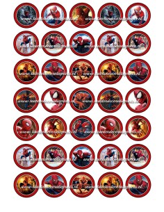Eetbare Print Spiderman Mini Cupcakes - 3,5cm