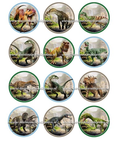 Eetbare Print Dino Cupcakes 1 - 6cm