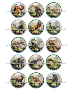 Eetbare Print Dino Cupcakes 1 - 5cm