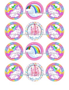 Eetbare Print Unicorn 1 Cupcakes - 6cm