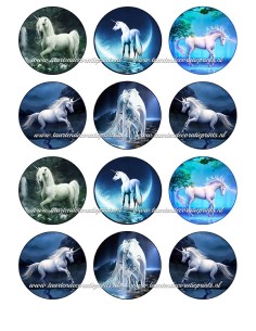 Eetbare Print Unicorn 2 Cupcakes - 6cm