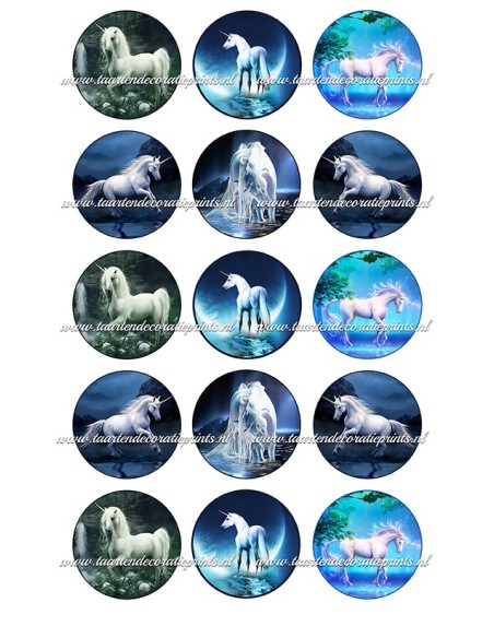 Eetbare Print Unicorn 2 Cupcakes - 5cm