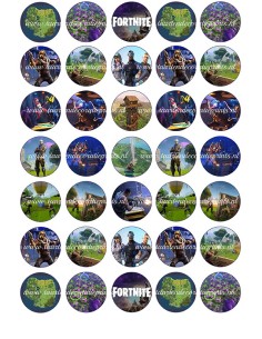 Eetbare Print Fortnite Mini Cupcakes- 3,5cm
