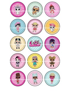 Eetbare Print LOL Surprise Cupcakes - 5cm
