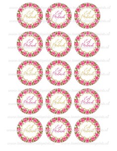 Eetbare Print Eid Mubarak Bloemen Cupcakes - 5cm