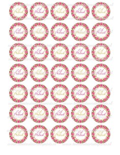 Eetbare Print Eid Mubarak Bloemen Mini Cupcakes - 3,5cm