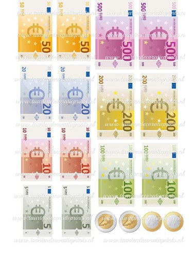 Eetbare Print Euro Geld Small