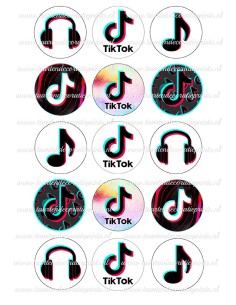 Eetbare Print TikTok Cupcakes - 5cm