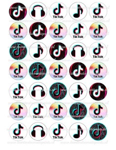 Eetbare Print TikTok Mini Cupcakes - 3,5cm