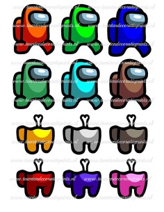 Eetbare Print Among Us Figuren 2 - 7cm