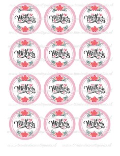 Eetbare Print Moederdag Cupcakes 1 - 6cm