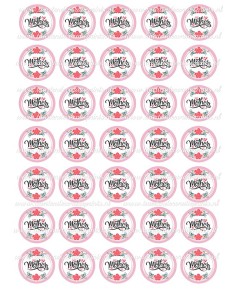 Eetbare Print Moederdag Mini Cupcakes 1 - 3,5cm